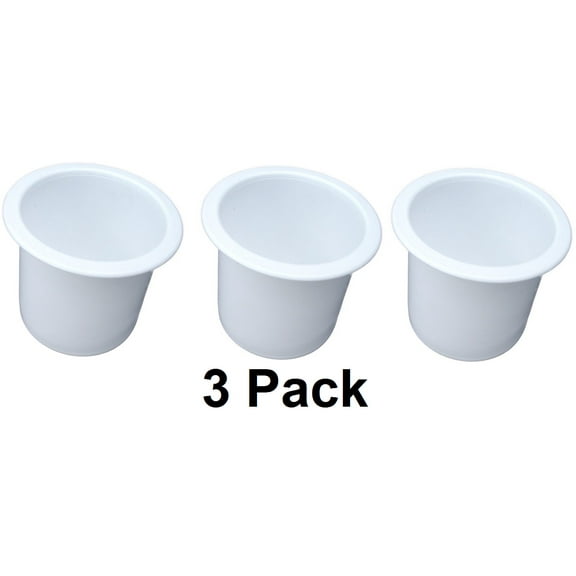 3 PACK WHITE Plastic Cup Holders For Boat Car Sectional Sofa Couch Recliner Furniture Bar Tables RV Car Truck Inserts Poker Table Dropin 2 7/8