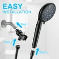 thumbnail image 5 of Ophanie 9 Setting Handheld Shower Head,High Pressure Shower Head with Filter, Hard Water Softener with 70" Hose Extension Spray Nozzle Shower,Black, 5 of 6
