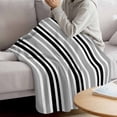 thumbnail image 3 of Black Grey Stripes Blanket Soft Cozy Warm Throw Blanket for Couch, Plush Fuzzy Flannel Fleece Blankets for Sofa, Simple Striped Lines Minimalist Modern Bed Blankets Lightweight Gifts for Men, 30"x40", 3 of 9