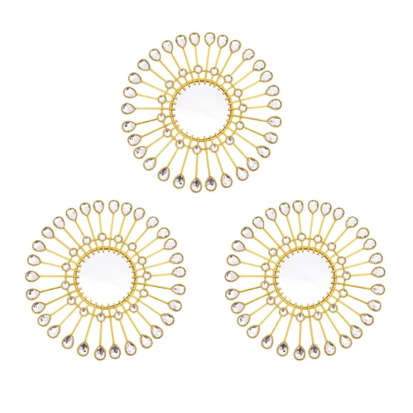 Espejos de pared Manortang Sunburst dorados, set de 3
