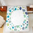thumbnail image 5 of Manfei Geometric Circular Dot Twin Sheet Sets,Modern Geometric Art Twin Fitted Sheet,Green Blue White Flat Sheet For Kids,Luxury Bedroom Decor,3 Pieces, 5 of 7