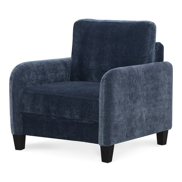 HFO Everly Glamorous Traditional Faux Velvet Chair in Deep Blue