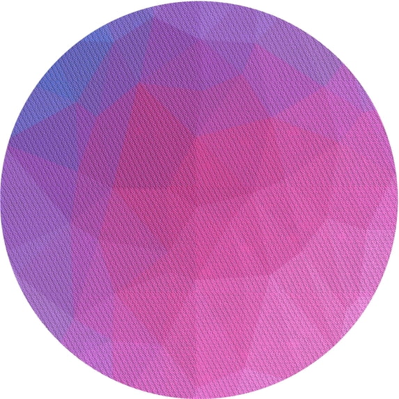 Ahgly Company Indoor Round Patterned Heliotrope Purple Area Rugs, 4' Round