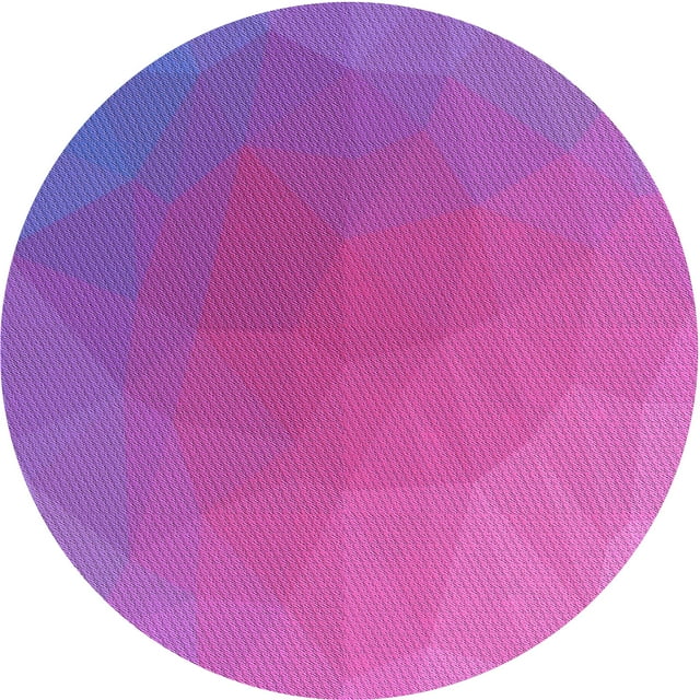 Ahgly Company Machine Washable Indoor Round Transitional Heliotrope Purple Area Rugs, 3' Round