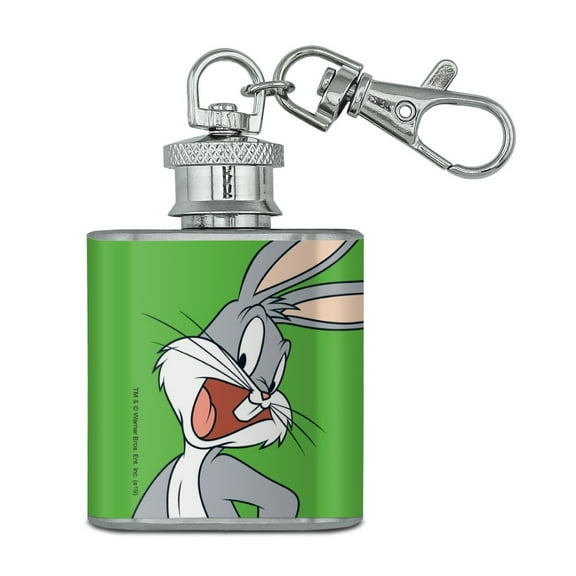 Looney Tunes Bugs Bunny Stainless Steel 1oz Mini Flask Key Chain