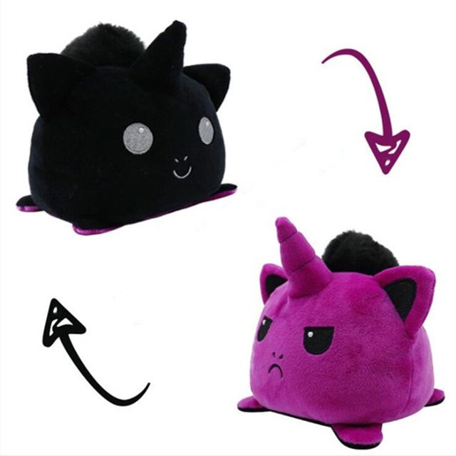 Peluche con tapa de Gato de doble cara para niños, animales, unicornio, juguetes de peluche para Pulpos, juego de tiempo de juego, FNAF, cinco noches