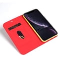 thumbnail image 4 of Genuine Leather Case Slim Folio Book Cover with Credit Card Slots,Kickstand Feature Stand Holder,Magnetic Closure [TPU Shockproof Interior Protective Case] for Apple iPhone XR,Red, 4 of 7