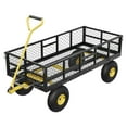 thumbnail image 1 of QinaQin Carrito de jardín tipo volteo con capacidad de 900 lb, estructura de acero de alta resistencia, laterales removibles y llantas neumáticas de 10 pulgadas, 1 of 8