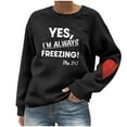 thumbnail image 2 of Sakmal Black Sweatshirts Women Fall Sweatshirts Letter Print Soft Long Sleeve Shirts, 2 of 5