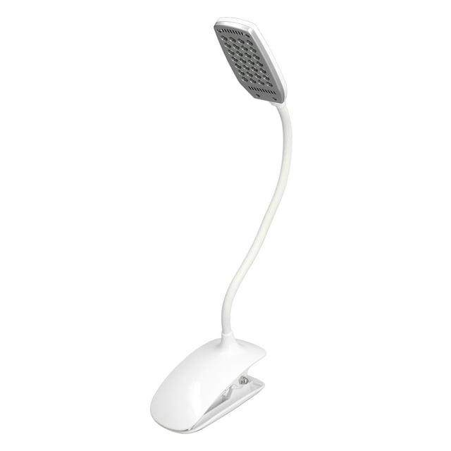 Clip de Lecture Lumière, Protection des Yeux 28LEDs Lumière Blanche LED Lampe de Table USB Rechargeable avec Batterie pour Dortoir