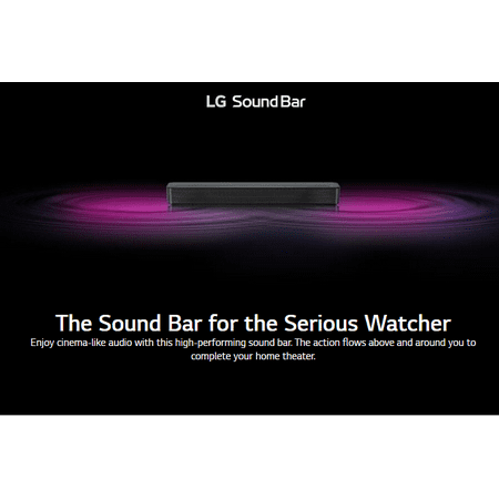 LG - 2.0-Channel Soundbar with 40-Watt Digital Amplifier - Black