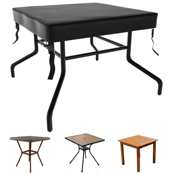 Uxcell Square Patio Table Cover, 32"L x 32"W x 4"H Rectangular Table Cover for Outdoor Furniture [Black]