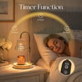 thumbnail image 7 of Sziqiqi Candle Warmer Lamp with Timer: Gold Adjustable Wax Melt Warmer Flameless Electric Candle Lamp Textured Glass Shade Wood Base House Warming New Home Decor Birthday Valentines Gift for Women, 7 of 7