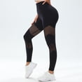 thumbnail image 4 of Women's Hollowed Out High Waisted Yoga Pants, Seamless Hip Lifting Workout Leggings, Quick Dry Running Fitness Pants for Women, Tummy Control Athletic Gym Pants Black L, 4 of 8