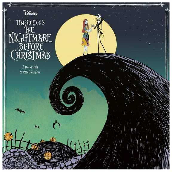 The Nightmare Before Christmas Wall Calendar, 16 Months, by Treads International