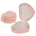 thumbnail image 2 of Unique Bargains Jewelry Box Mini Heart-shaped Portable PU Leather Jewelry Organizer Pink, 2 of 8