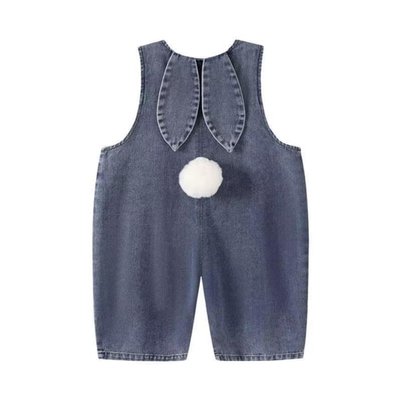 Onesies for Baby Girls Toddler Bunny Denim Overalls Boys Girls Wide Leg Jean Overalls Adjustable Strap Jumpsuit Summer Loose Bib Overall