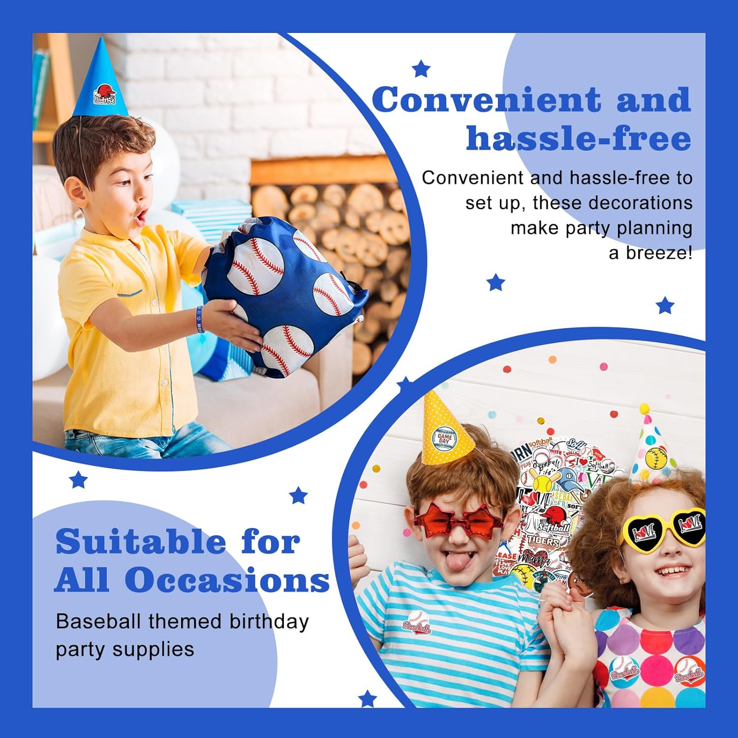 Baseball Party Favor Set, 110 Pieces With Drawstring Bags, Mini Balls, Wristbands, Slap Bracelets, Keychains And Stickers For Birthday Party Supplies