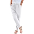 thumbnail image 4 of Pxiakgy Womens Sweatpants Loose Fit Elastic Waisted Drawstring Lounge Pants Baggy Straight Leg Athletic Joggers with Pockets Women's Lightweight Sports Sweatpants for Autumn and Winter White Xxl, 4 of 8