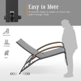 thumbnail image 6 of Aluminum Patio 3 PCS Chaise Lounge Set, Phifertex Sling Fabric Lounge Club Chairs with Ottomans and Round Side Table, 6 of 7