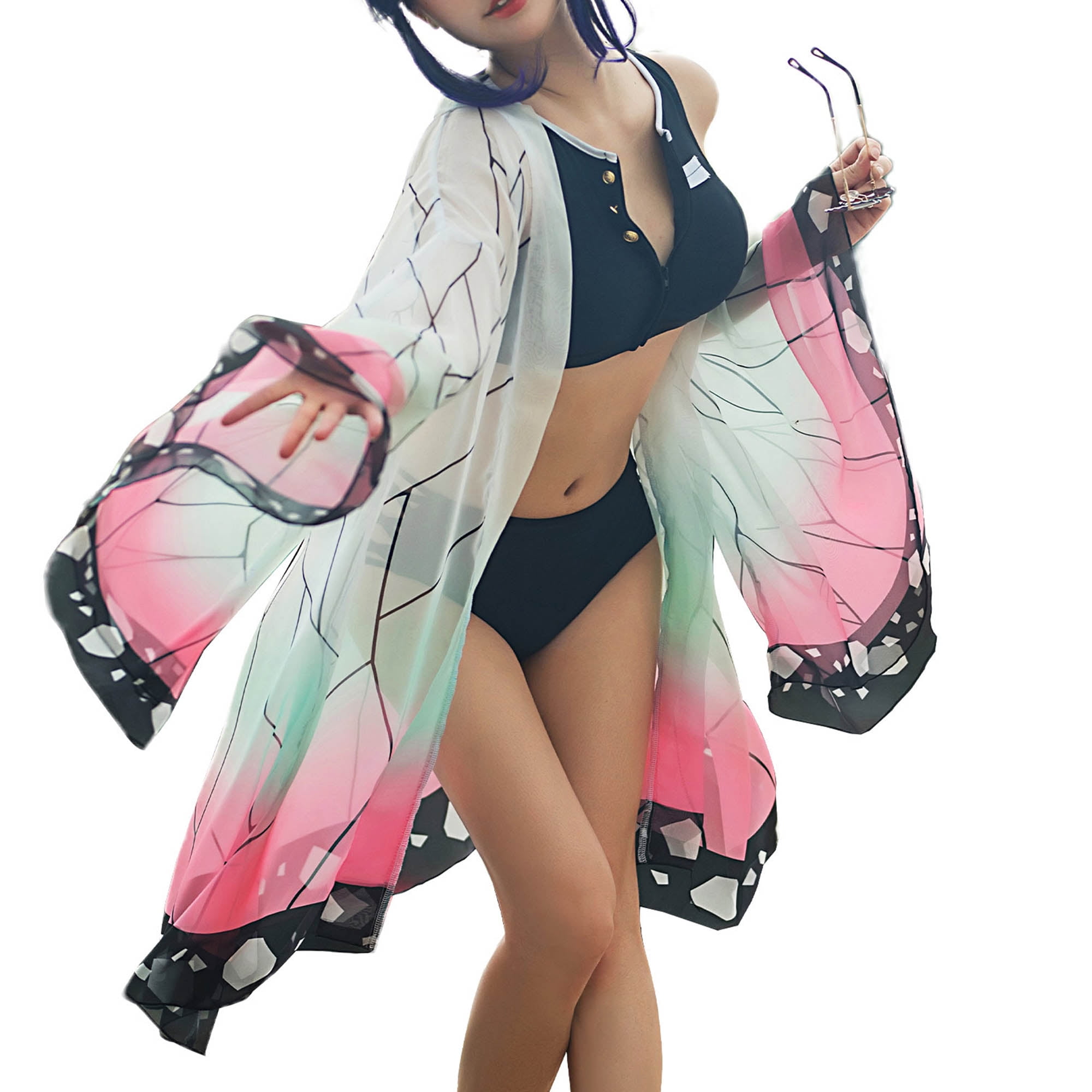 women-shinobu-butterfly-pattern-chiffon-yarn-anime-kimono-swimsuit