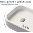 thumbnail image 3 of Jaboneras de baño con jabonera de drenaje Jabonera de ducha de plástico gris y blanco de 2 capas Jabonera de estilo nórdico elegante Jabonera de cocina para el hogar JFHHH pequeña, 3 of 5