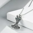 thumbnail image 4 of Wolf Necklace Sterling Silver Vintage Norse Viking Thor's Hammer Talisman Original Nordic Vegvisir Mjolnir Amulet Pagan Symbol Jewelry, 4 of 5