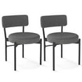thumbnail image 1 of Costway Dining Chair Set of 2 with Curved Backrest Padded Seat & Metal Legs for Dining Room Gray, 1 of 9