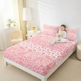 thumbnail image 4 of jejeloiu Cute Leopard Print Queen Sheet Sets,Modern Fulid Ink Flat Sheet,Pink Cheetah Pattern Queen Fitted Sheet For Adults,Ultra Soft Home Decor,4pcs, 4 of 7