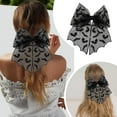 thumbnail image 2 of Halloween Bat Bow Hair Clips Bat Embroidery Lace Tulle Veil, 2 of 8