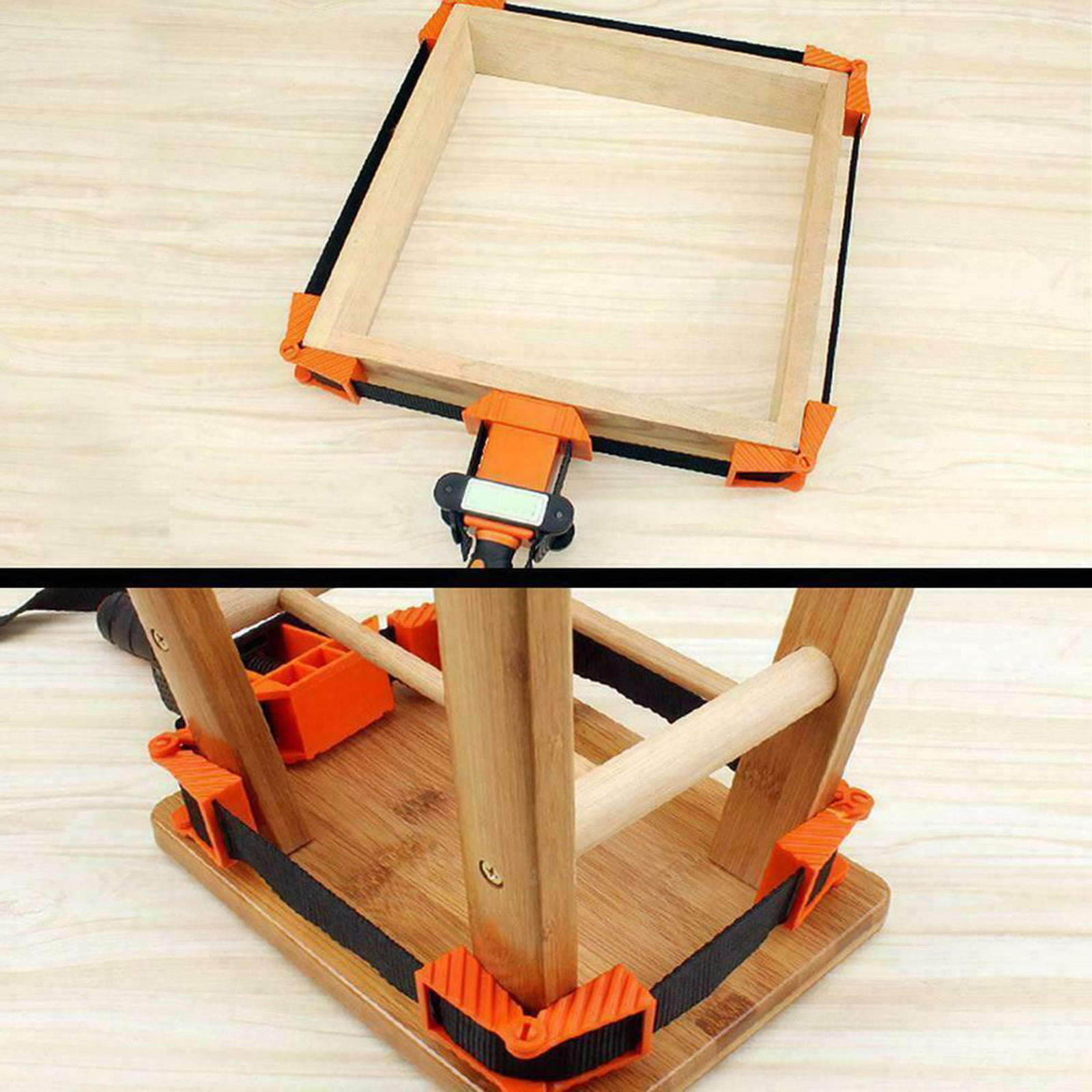 DERCLIVE Woodworking Band Strap Clamp Ratchet Band Clamp Miter Mitre Vise Tool for Work Pieces Picture Frame Cabinet