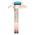 thumbnail image 3 of Clara Pucci 14K Rose Gold Round Cut 2Ct Simulated Turquoise Engagement Ring + Matching Band - Luxury Box Included, 3 of 7