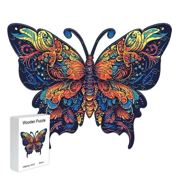 Rompecabezas delicado de madera para adultos decoracion 3D con forma de mariposa Animal A3 A4 A5 regalo de vacaciones Walmart en linea