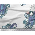 thumbnail image 2 of Soimoi Modal Satin Fabric Floral & Paisley Block Printed Fabric 1 Yard 42 Inch Wide, 2 of 3