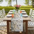 thumbnail image 4 of Watercolor Floral 108 Inch Table Runner, Spring Blooms Botanical Farmhouse Dresser Scarf Cotton & Linen Tablerunner for Dining/Kitchen Island/Holiday Party Décor 13" x 108", 4 of 9