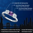thumbnail image 2 of Gem Stone King 925 Sterling Silver Purple Amethyst and White Topaz Engagement Ring for Women | 1.68 Cttw | Round 5MM | Gemstone February Birthstone | Size 5, 2 of 6