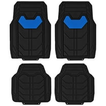 FH Group Universal Fit Bold Geometric Car Floor Mats with Trimmable Design  - Blue Full Set