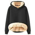 thumbnail image 4 of HAJWOH Sherpa Hoodie for Men Heavy Weight Fleece Lined Long Sleeve Hooded Sweatshirt Thick Warm Big Tall Drawstring Pullover Winter Comfort Sweater Black 5XL, 4 of 8
