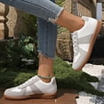thumbnail image 2 of Women's Fashion Slip On Sneakers Comfortable Walking Skate Shoes Casual Lace Up Non Slip Trainers Footwear Black Size 9, 2 of 9