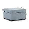 XNGGNG Light Blue Single Movable Ottoman for Modular Sectional Sofa
