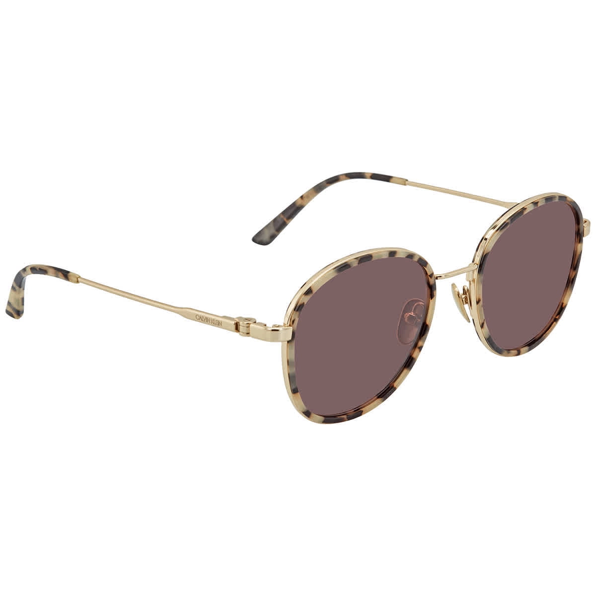 Calvin Klein Ladies Tortoise Round Sunglasses CK18101S 106 52 - Walmart.com