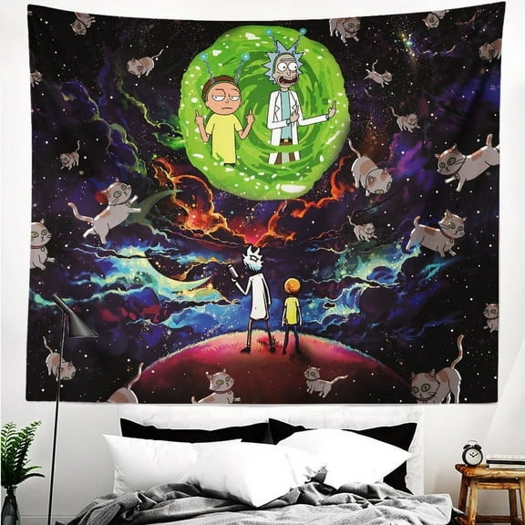 rick and morty Tapestry Wall Hanging For Boys Bedroom Girl Backdrop Party Birthday Decor 70*60in