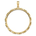 thumbnail image 1 of 14k Yellow Gold Hand Twist Ribbon Prong Setting Coin Bezel Pendant Mounting - Fits 39.5mm, 1 of 4