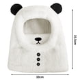 thumbnail image 4 of Bobifish Boys Winter Hat Warm Panda Ear Hooded Hat With Face Scarf Cold Weather Fluffy Windproof Hat, 4 of 9