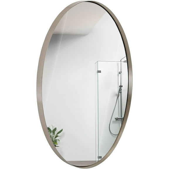 Hamilton Hills Silver 24""x36"" Oval Mirror | Classic Contemporary Design
