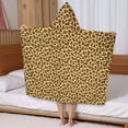 thumbnail image 5 of Yellow and Brown Of Cheetah Print Hooded Bath Towel，50"x30" for Ages 3 To 12 Kids, Quick Dry Lightweight Soft Microfiber Hood Beach Towel Cover Up for Kids, 5 of 7
