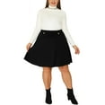 thumbnail image 2 of Agnes Orinda Women's Plus Size Button Decor Elastic Waist A Line Skirt, 2 of 7