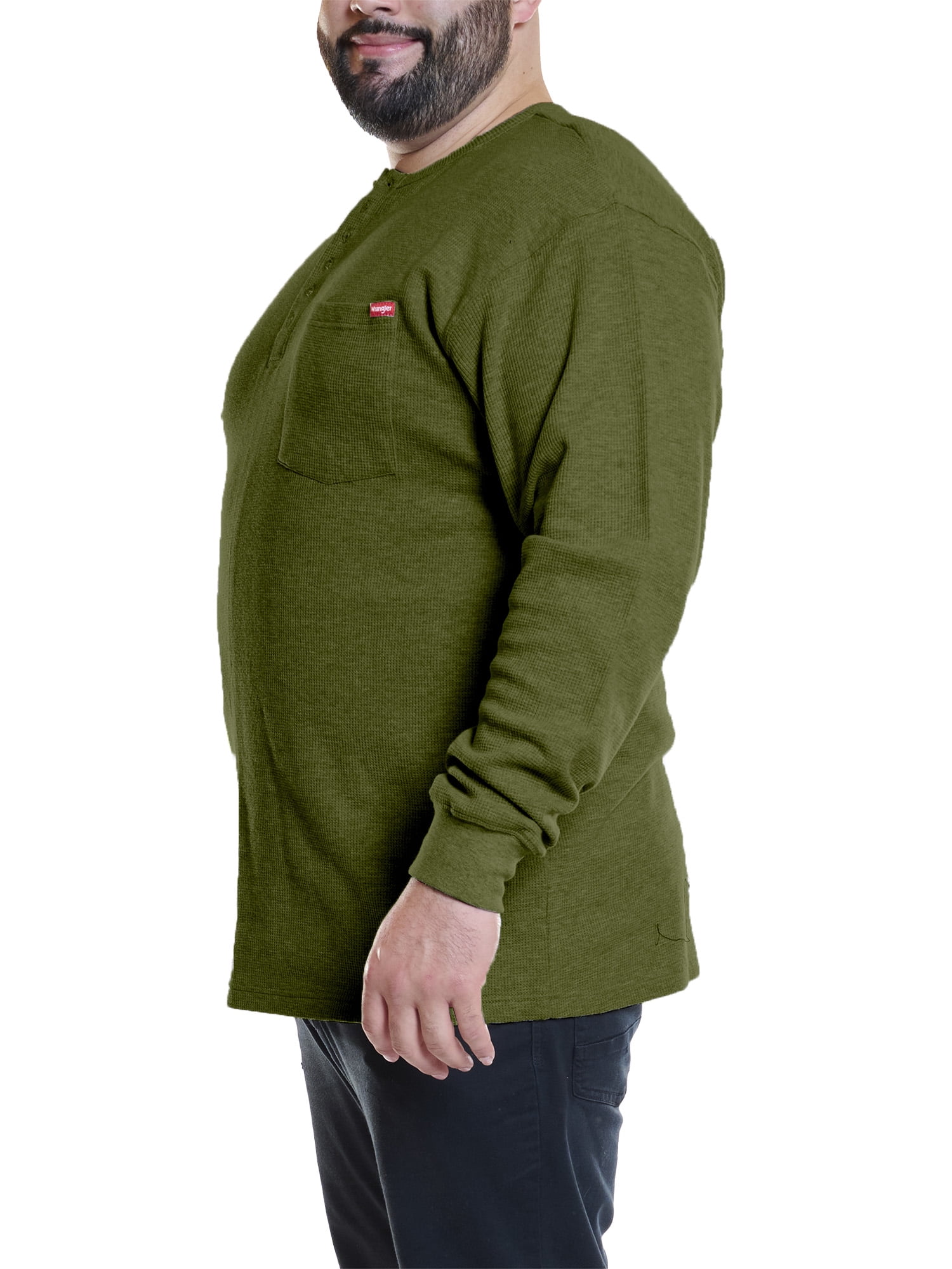 Wrangler Men's Big and Tall Long Sleeve Thermal Pocket T-Shirt ,Big size up to 6XL and Tall Size up to 5XT
