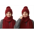 thumbnail image 4 of Cadancy Knit Hats for Women with Scarf 2 Piece Set Winter Comfort Warm Pompom Baenies Hat Cute Trendy Outdoor Cold Weather Snow Caps, 4 of 6