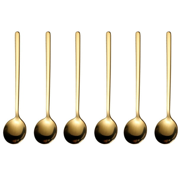 RomaMX Cuchara de café de 6 piezas Cuchara de postre Cuchara de helado Cuchara de mezcla de cocina